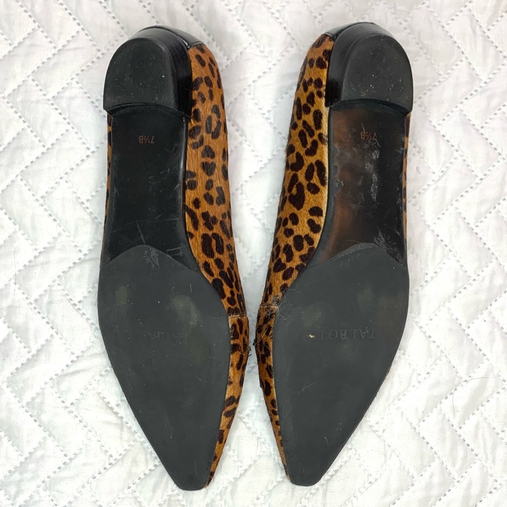 Talbots leopard print calf hair pointy toe flats, 7.5 - Picture 5 of 8